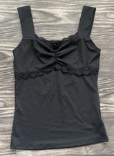 Black Lace Camisole Top Small Coquette Whimsigoth Dark Fairycore Balletcore Y2K