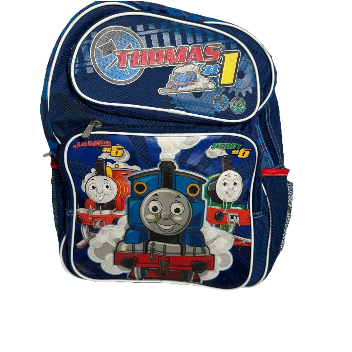 TDL Zaino Bambini Thomas Il Trenino - 30x25 Cm, Blu, Con Tasca Per Bottiglia, Per Scuola E Viaggio