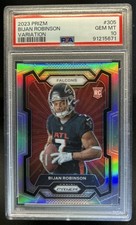 2023 Panini Prizm Bijan Robinson Rookie Variations Prizm Silver RC #305 PSA 10