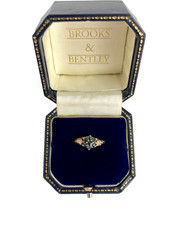 1979 Sapphire Ring 9ct Gold Flower Shape Cluster Sapphire Vintage Ring - Size M