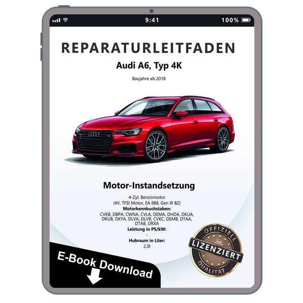 Audi A6 4K Ab 2018 Instandsetzung 2,0L Benzinmotor Reparaturhandbuch Download-image