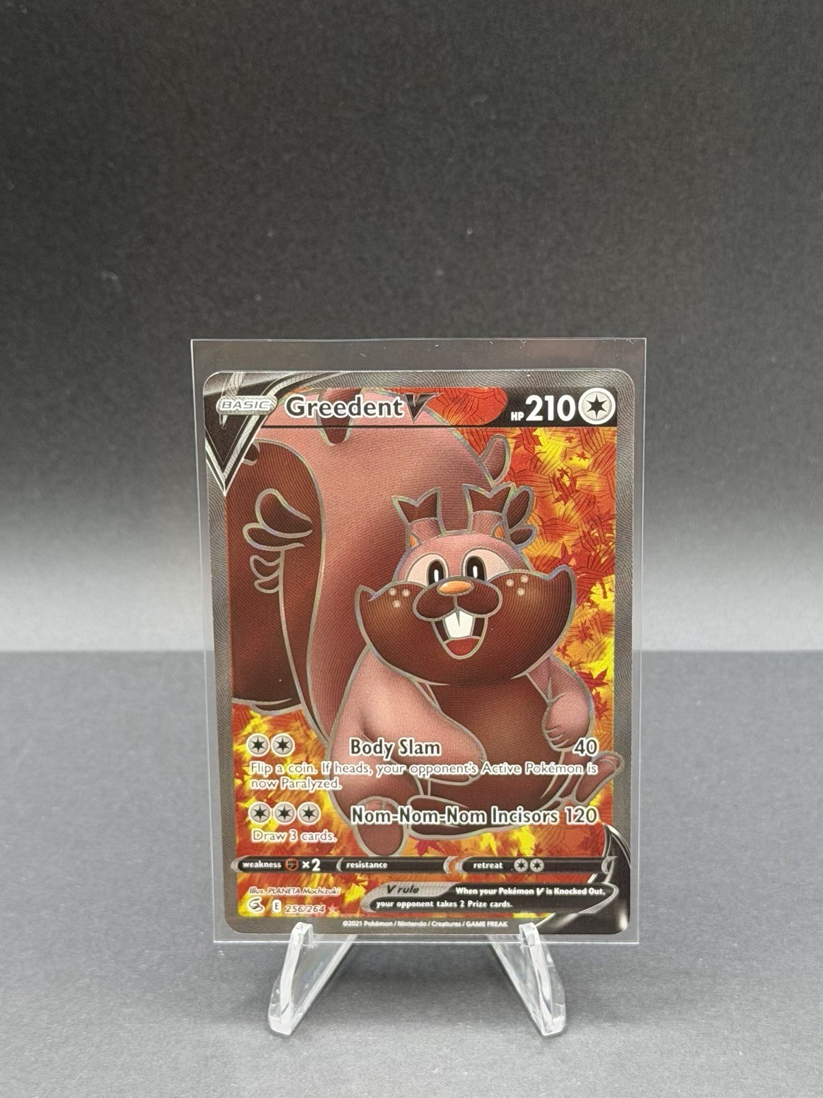 Pokémon TCG- 2021 Greedent V 256/264 Fusion Strike NM