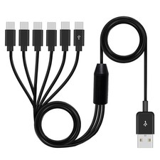 USB A to C Splitter Cable 1 6 Ports, 6-in-1 Multi-Device Charging Hub...