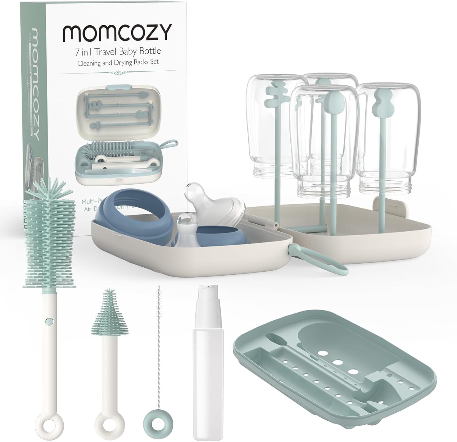 Momcozy Bottle Brush Set - Baby Bottle Cleaner Kit with Sili
