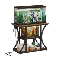 50 Gallon Aquarium Stand with Power Outlets Fish Tank Stand with 3-Tier Stora...