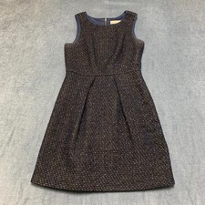 Ann Taylor Loft Dress Womens 2 Petite Black Lined Tweed Sleeveless Back Zipper