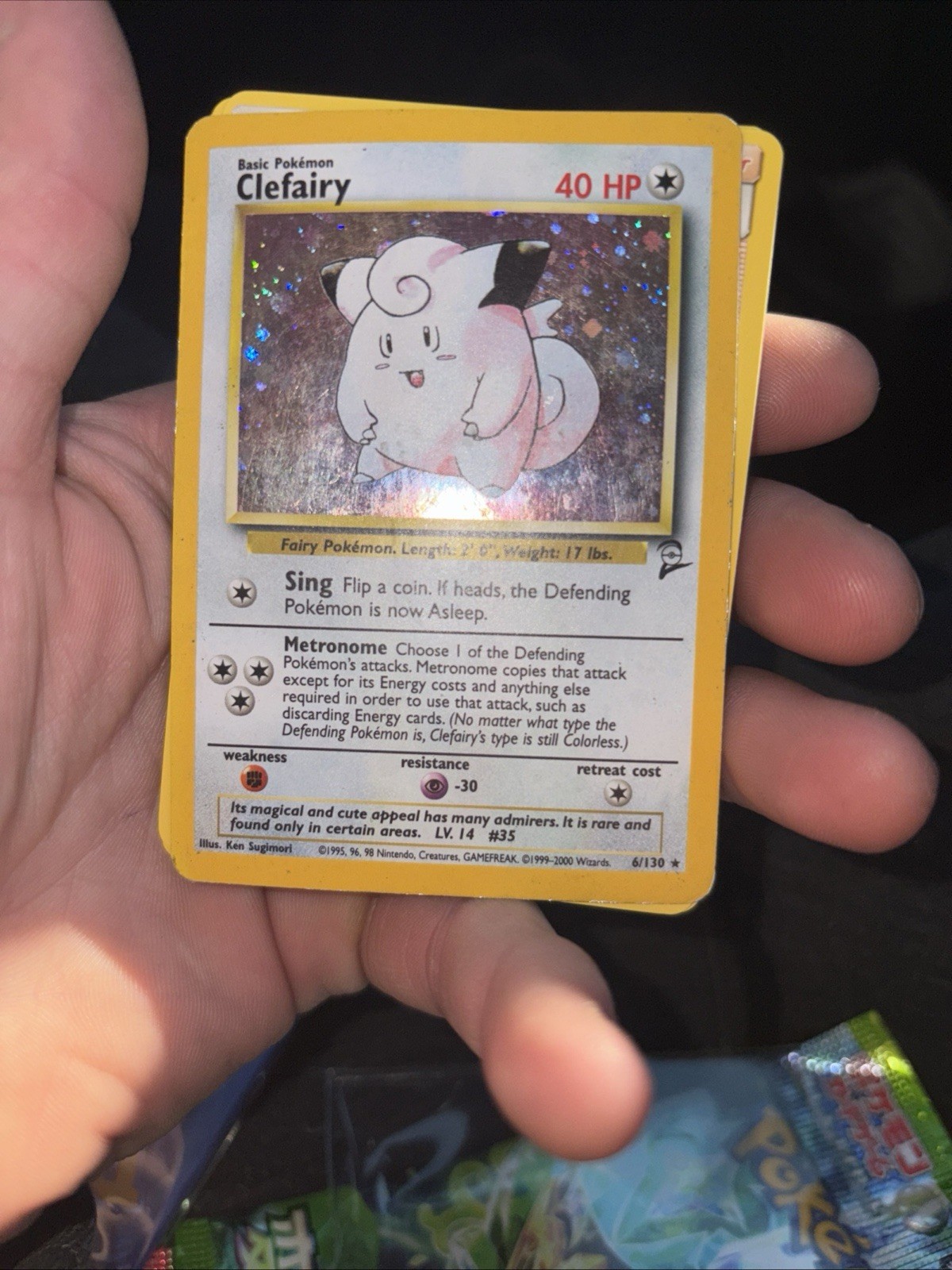 Pokémon TCG Clefairy Holo Rare Card 006/130 Base Set 2, WOTC Vintage