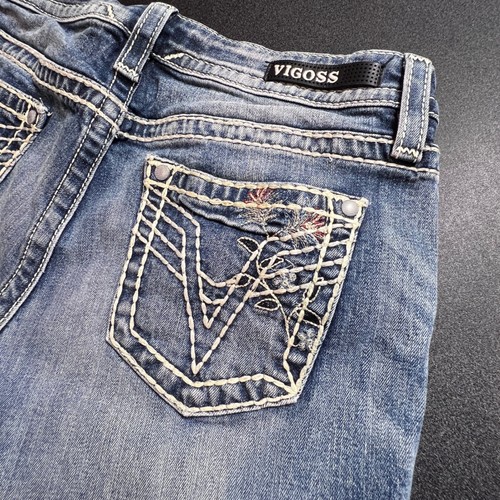 Vigoss Chelsea Capri Heritage Fit Distressed verziert Damen Jeans Größe 7/8 - Bild 3 von 14