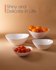 Oval Serving Bowls Set of 4, 15/20/43/66 OZ Opal Glass Lightweight White Nesting — photo 3