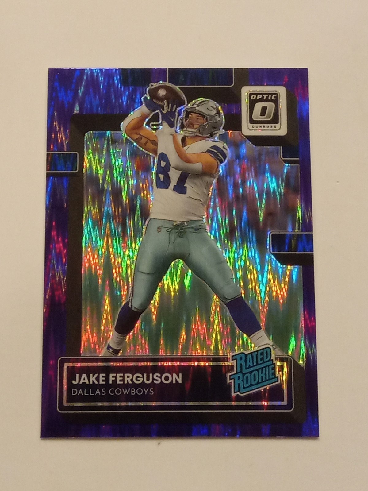 Jake Ferguson 2022 Panini Donruss Optic - Rated Rookie #289 Purple Shock