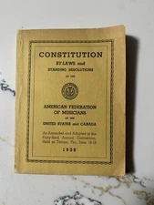 1938 American Federation of Hosiery Workers Union Constitution and By-Laws CIO