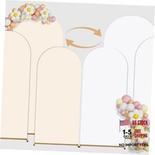 Arch Backdrop Cover Set of 3 Double Color 6FT 6.6FT 7.2FT White Crean