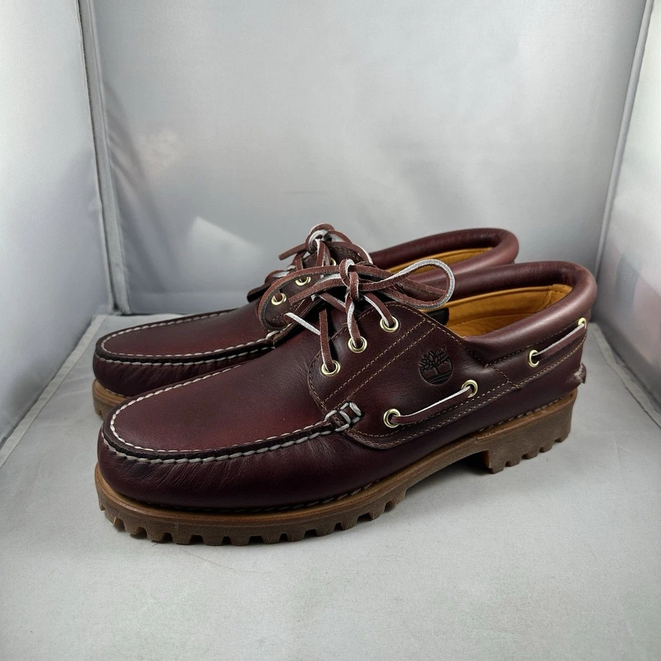 NUEVO Zapatos Timberland Icon 3 Ojos Clásicos Cosidos a Mano para Hombres 9 Borgoña Redondos $190 Foto 2 de 4