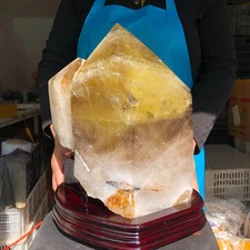 35.33LB Natural Beautiful Yellow Crystal Quartz Crystal Mineral Specimen 2663