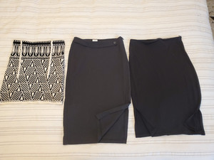 3 pc lot skirts ADULT XS or GIRL sz 12-14 pencil skirts dressy professional b3