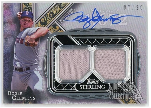 Roger Clemens 2022 Topps Sterling Strikes Double Patch Auto Card #STAR-RCL 07/25