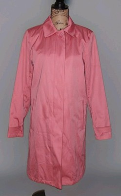 ESPRIT Outerwear - Pretty Pink Lined Button Up Raincoat - Women's Size Small