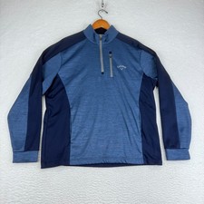Callaway 1/4 Zip Golf Pullover Sweater Mens Medium Blue Casual