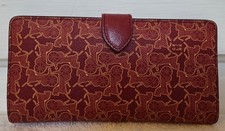 Celine Long Wallet Horses & Buggies Red Orang...