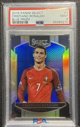 2016 Panini Select Blue Prism Cristiano Ronaldo #1 /299 PSA 9