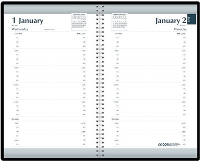 House of Doolittle 2025 Daily Calendar Planner, Black Cover, 5 x Black/White