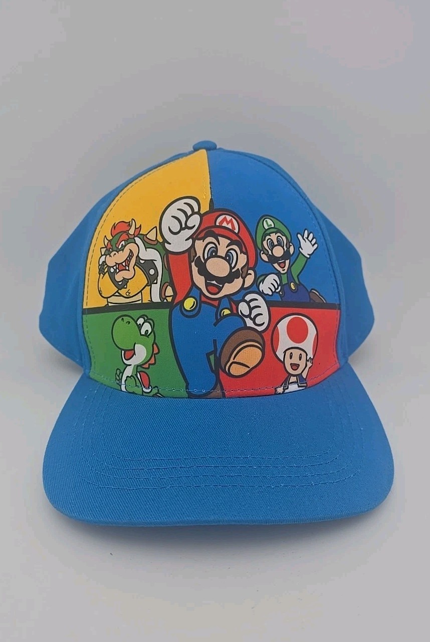 Nintendo Super Mario Snapback Hat Mario Luigi Yoshi Bowser One Size