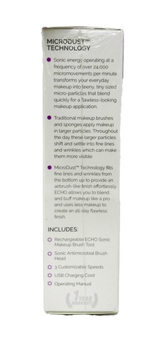 Spa Sciences Echo Pennello Trucco Sonico Antimicrobico 3 Velocità Ricaricabile Bianco 1 - Foto 3 di 3