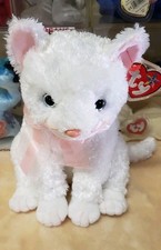 Fancy The White Cat Medium 10" TySilk Hard To Find Ty Beanie Buddy Baby MWMT