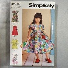 Simplicity Pattern R11067 Girls Dresses Fit Flair 4 Variations 3 4 5 6 7 8 UNCUT
