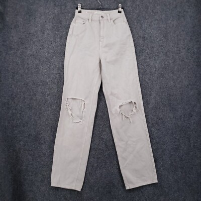 PacSun Jeans Womens 25 Beige 90s Boyfriend High Rise Ripped