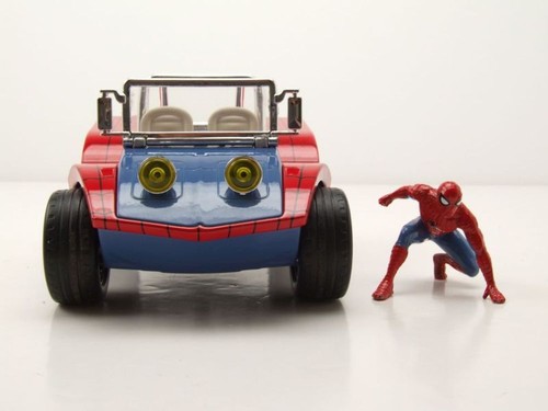 Silla de Paseo Azul Rojo Con Spiderman Figura Coche a Escala 1:24 Jada Toys - Imagen 6 de 9