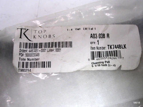 Top Knobs TK744BLK Channing 5" Center to Center Handle Cabinet Pull Black Finish - Picture 2 of 4