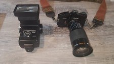 Vivitar XV-2 35mm Camera, W EXTRA LENS, FLASH  BAG, for Parts or Repair.