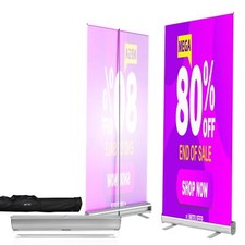 Sale Promotion Sign Retractable Banner Stand | Adjustable Roll-up Frame
