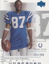 2001 UD Graded - Making the Grade Reggie Wayne #56   /750 PSA NM-MT 8