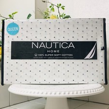 Nautica Home Queen Size 4Pc Bed Sheet Set, Flat Sheet,Fitted Sheet, Pillow Cases