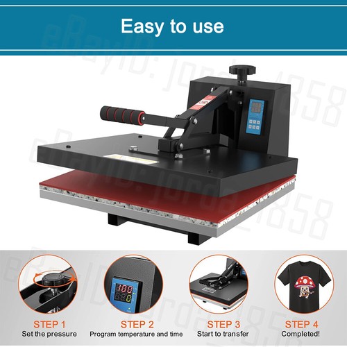 1800W Digital 15X15" Heat Press Machine Large T-Shirt Transfer Printing Clothing - Picture 8 of 12