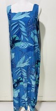 Phases maxi dress tropical floral beach resort summer periwinkle blue Women’s M