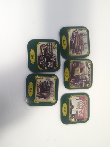 Vintage, Coca-Cola Set of 6 Coasters Delivery Trucks of the 1900s W Box - Picture 3 of 8