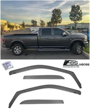 For 09-18 Ram 1500 2500 3500 Crew Cab SMOKE TINTED Side Vents Window Rain Guards