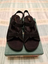 Clarks Women's Nubuck Leather Sandal Shoe Springers Black Sling  11M