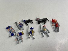 Safari Ltd Miniature Medieval Knights and Horses Lot Of 8 Miniature Figures