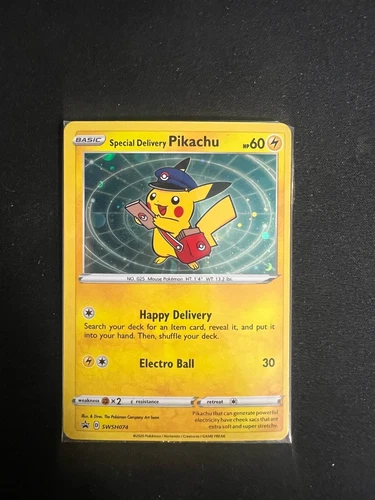 Special Delivery Pikachu Sealed SWSH074 Pokemon Center Promo Trading Card Game