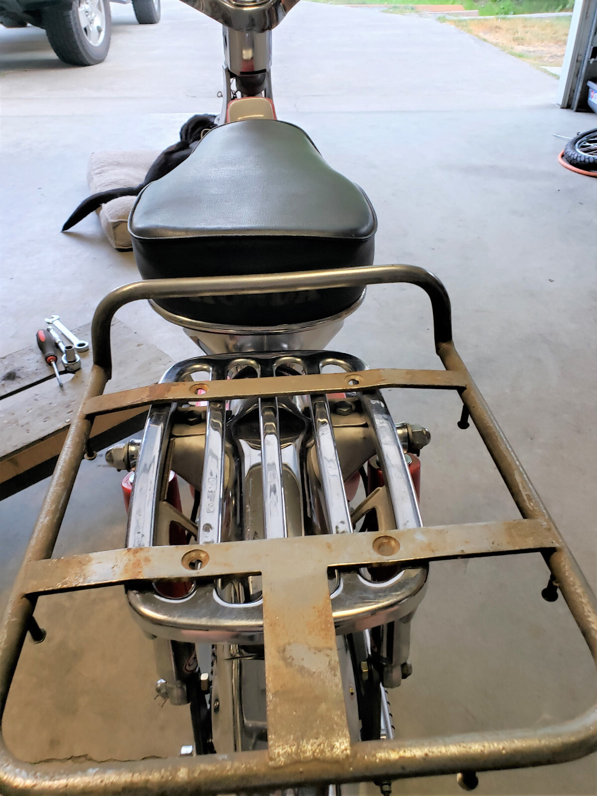 Honda Cb100n Rear Rack HONDA C100, C102, CA102, C105, C105T REAR CARRIER LUGGAGE RACK CHROME ...
