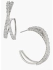 Nadri Isle Cubic Zirconia Crossed Hoop Earring In Silver Tone $150 — photo 1