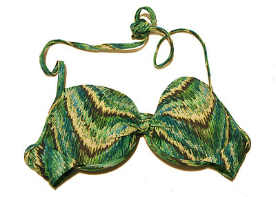 Leilani Lux Bandeau Bikini Halter Top Green Sz 6 | eBay