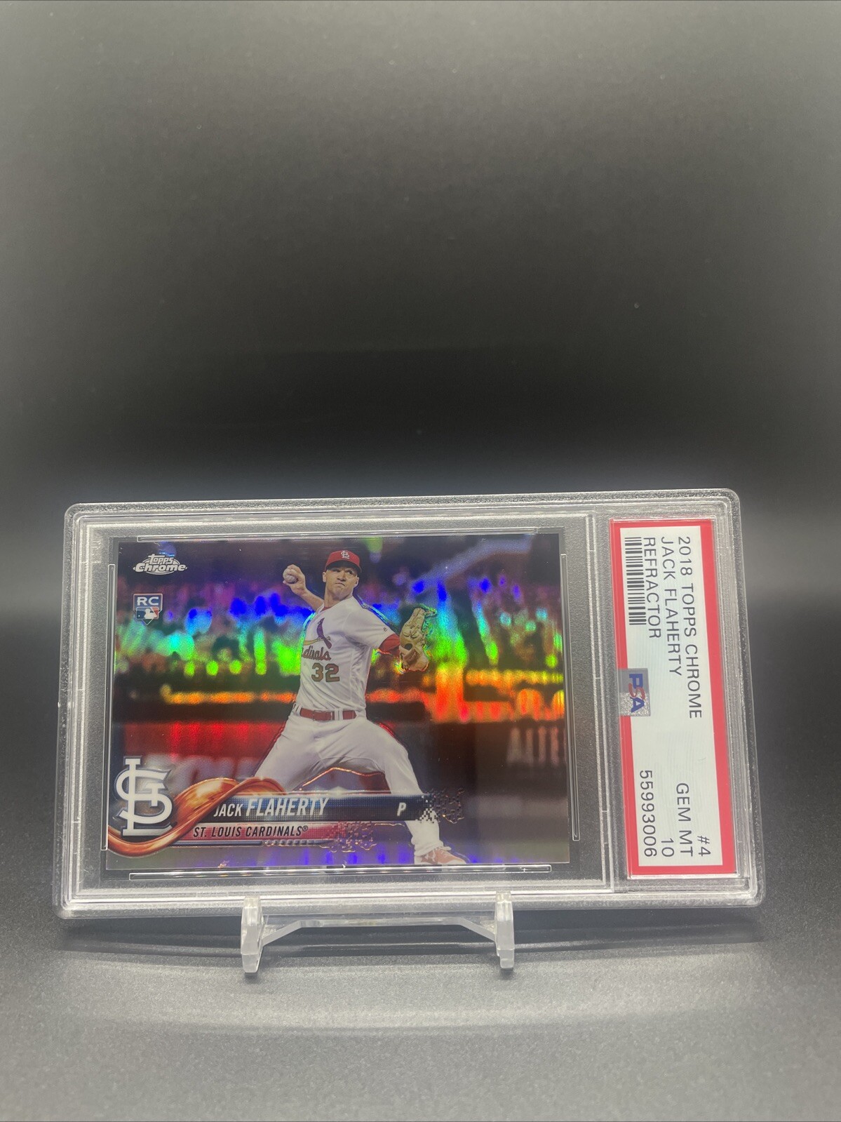2018 Topps Chrome Jack Flaherty Rookie Refractor #4 PSA 10 QTY