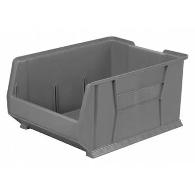 Akro-Mils 30289Grey Storage Bin, Plastic, Gray, 12 In H, 18 1/4 In W, 23 7/8 In