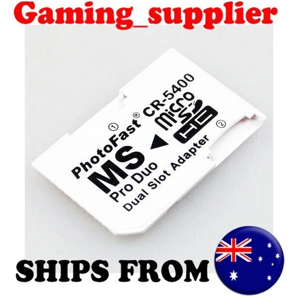 Micro SD to Memory Stick MS Pro Duo PSP Adapter Dual Card Memory Card