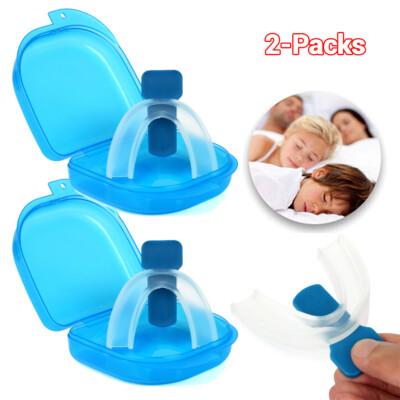 2-Packs Stop Snoring Mouthpiece Sleep Apnea Guard Bruxism Anti Snore Grind Aid